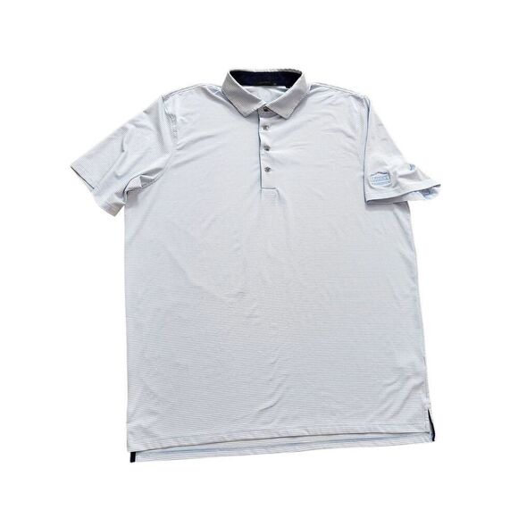 Greyson striped performance Golf Men's 2XL  blue/white stretch moisture wick - Picture 1 of 8
